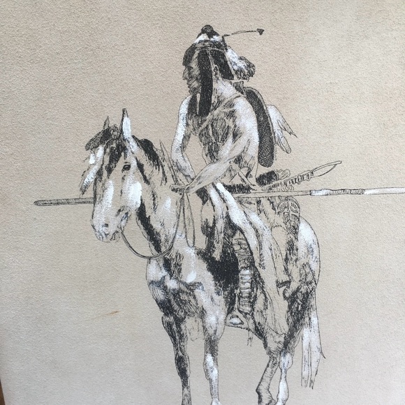 VTG “Powder Face, by American artist Charles Marion Russell. 21X25” Artwork